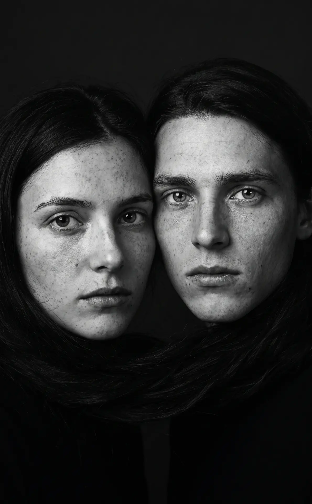 Retrato en blanco y negro de estudio